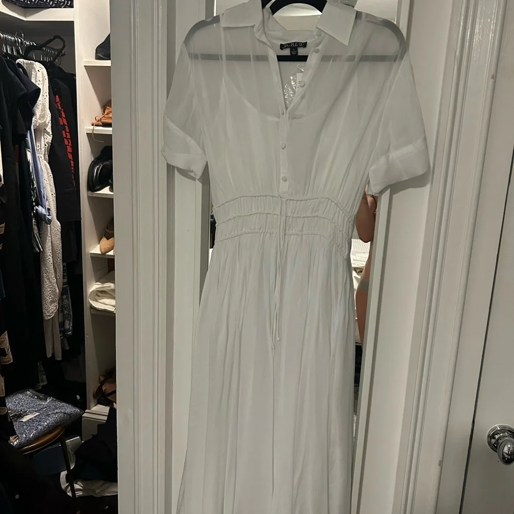 J. Crew brand new Elena shirtdress in Chiffon NWT Size 0 - Picture 4 of 8